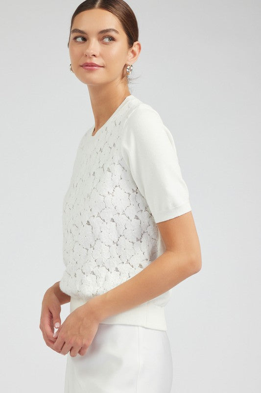 FLORAL LACE OVERLAY TOP