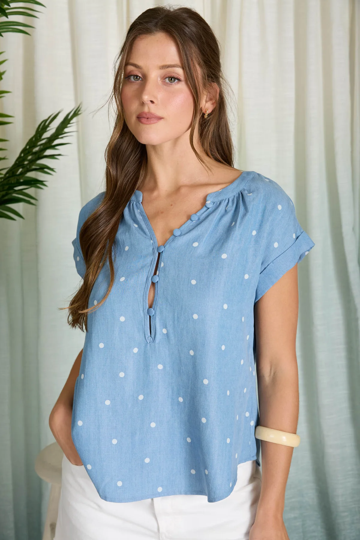 POLKA DOT HENLEY TOP