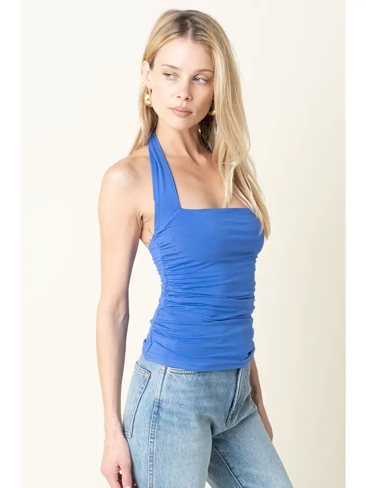 CAMILA RUCHED HALTER TOP