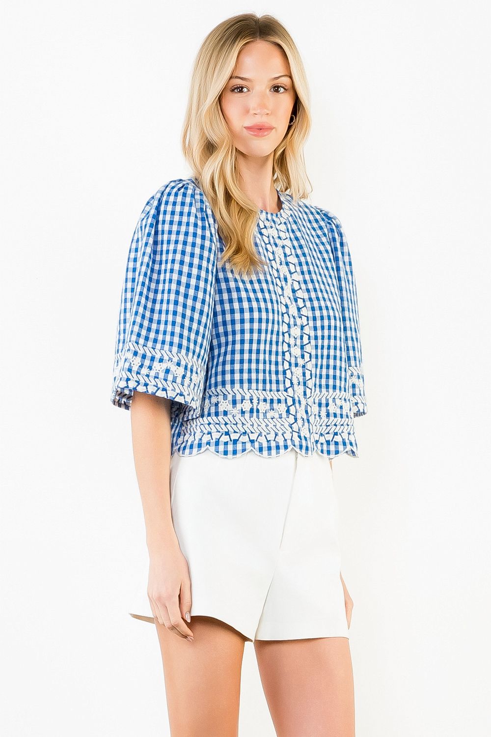 GINGHAM RIC RAC TOP