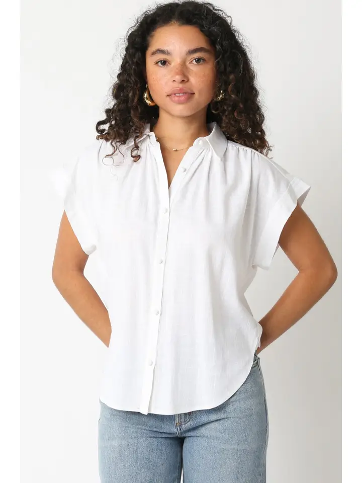 MELISSA LINEN BUTTON UP TOP