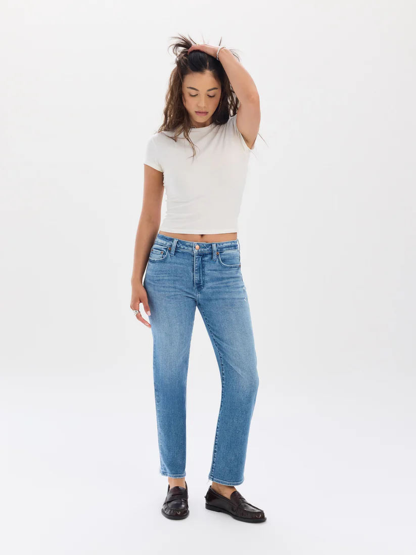 Rebel Mid-Rise Slim Straight