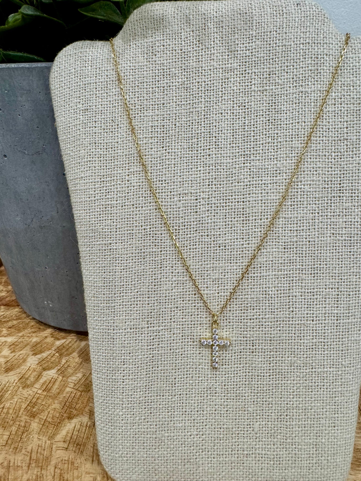 18K FILLED 6MM CROSS NECKLACE