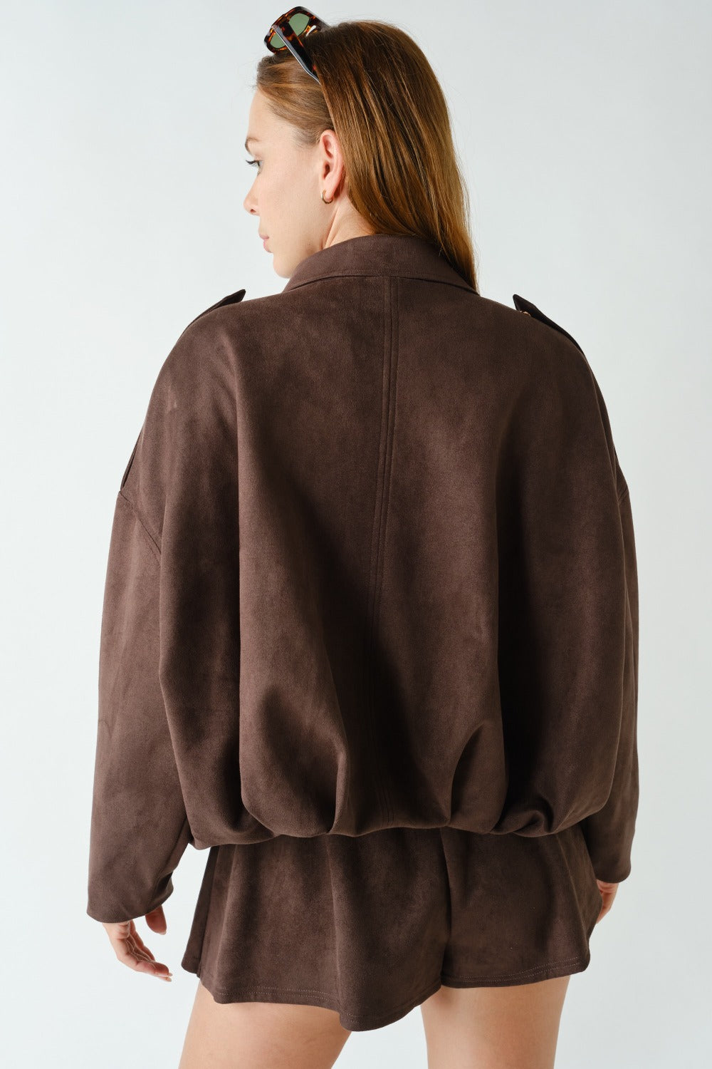 Brown Hudson full-zip jacket - back view