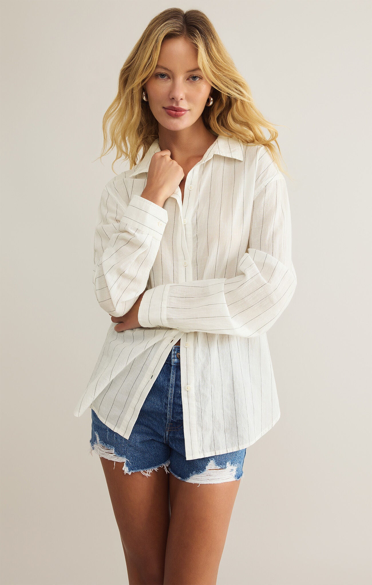SEAPORT STRIPED BUTTON UP