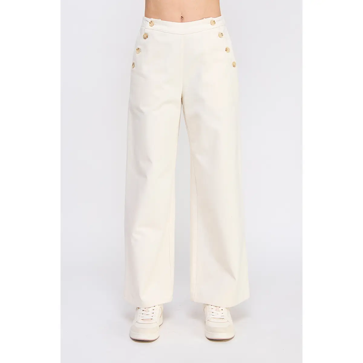 TWILL WIDE LEG SAILOR PANT