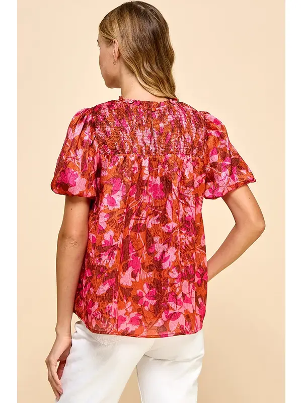 AUTUMN FLORAL PRINTED TOP