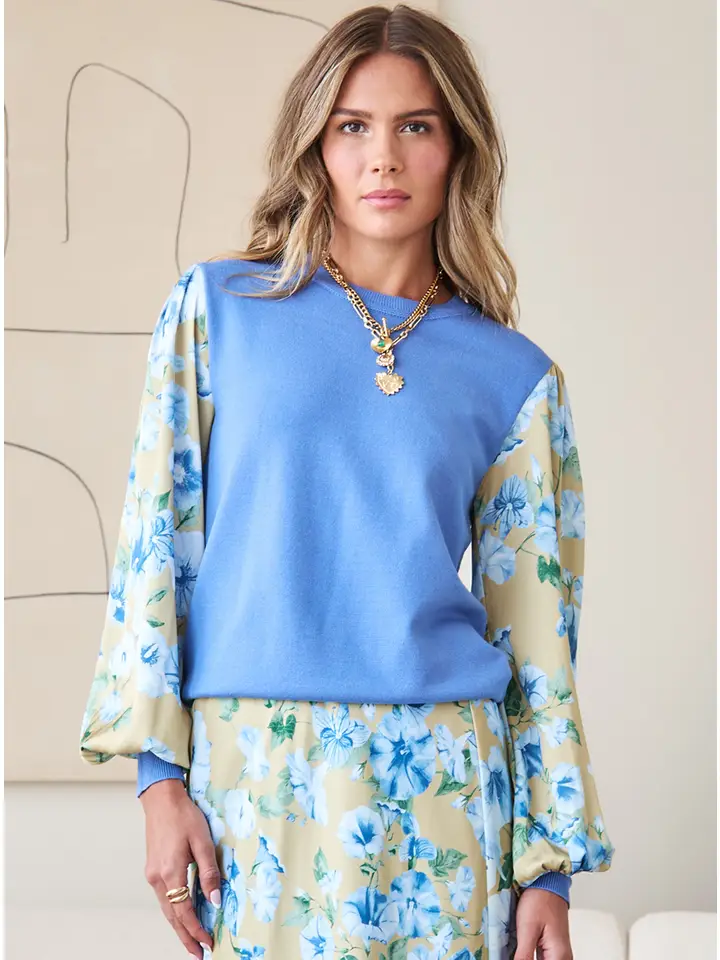 FLORAL COMBO LONG SLEEVE TOP