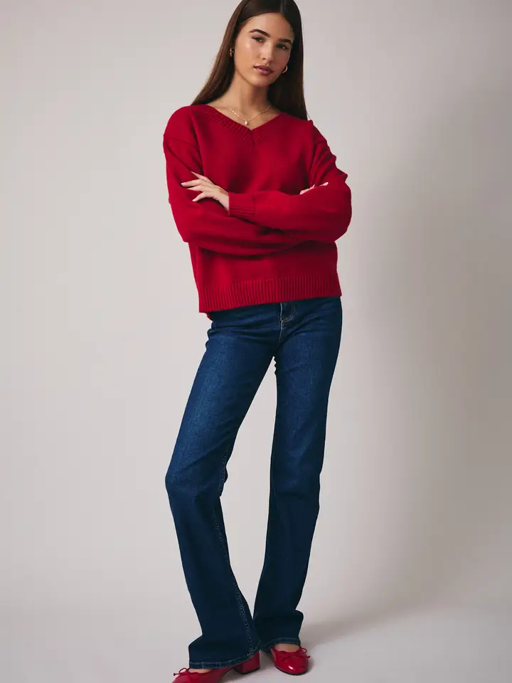 VNECK SOLID SWEATER