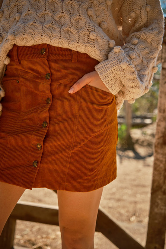 Corduroy Button Down Skirts