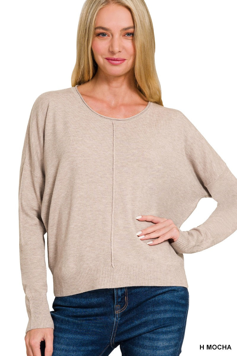 Front-Seam Dolman Sweater