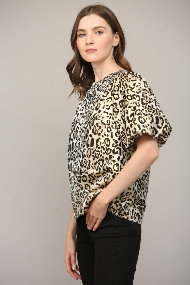 ANIMAL PRINT JACQUARD TOP