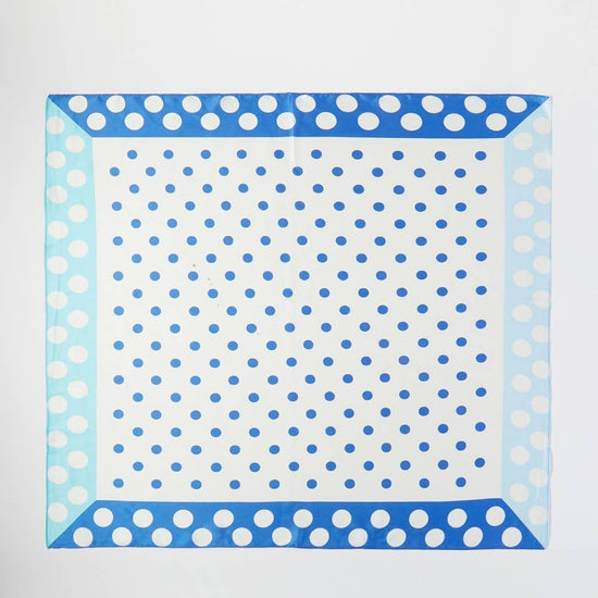 Contrasting Border Polka Dot Square Bandana Scarf