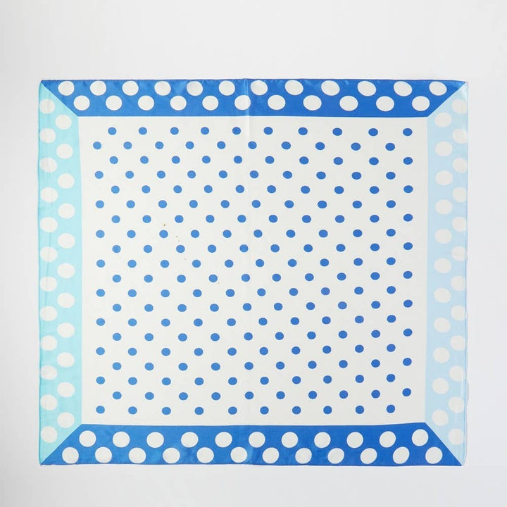 Contrasting Border Polka Dot Square Bandana Scarf