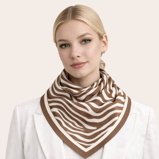 Zebra Pattern Print Square Bandana Scarf
