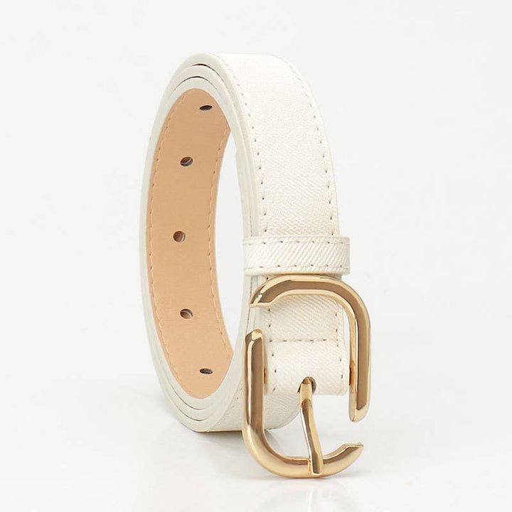 MODERN RECTANGLE BUCKLE FAUX LEATHER BELT