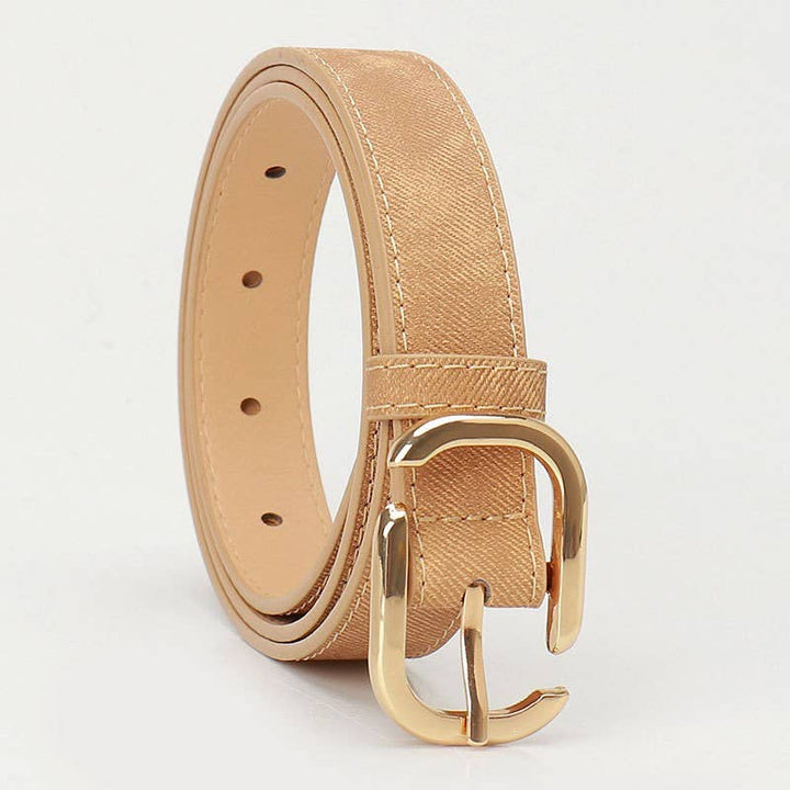 MODERN RECTANGLE BUCKLE FAUX LEATHER BELT