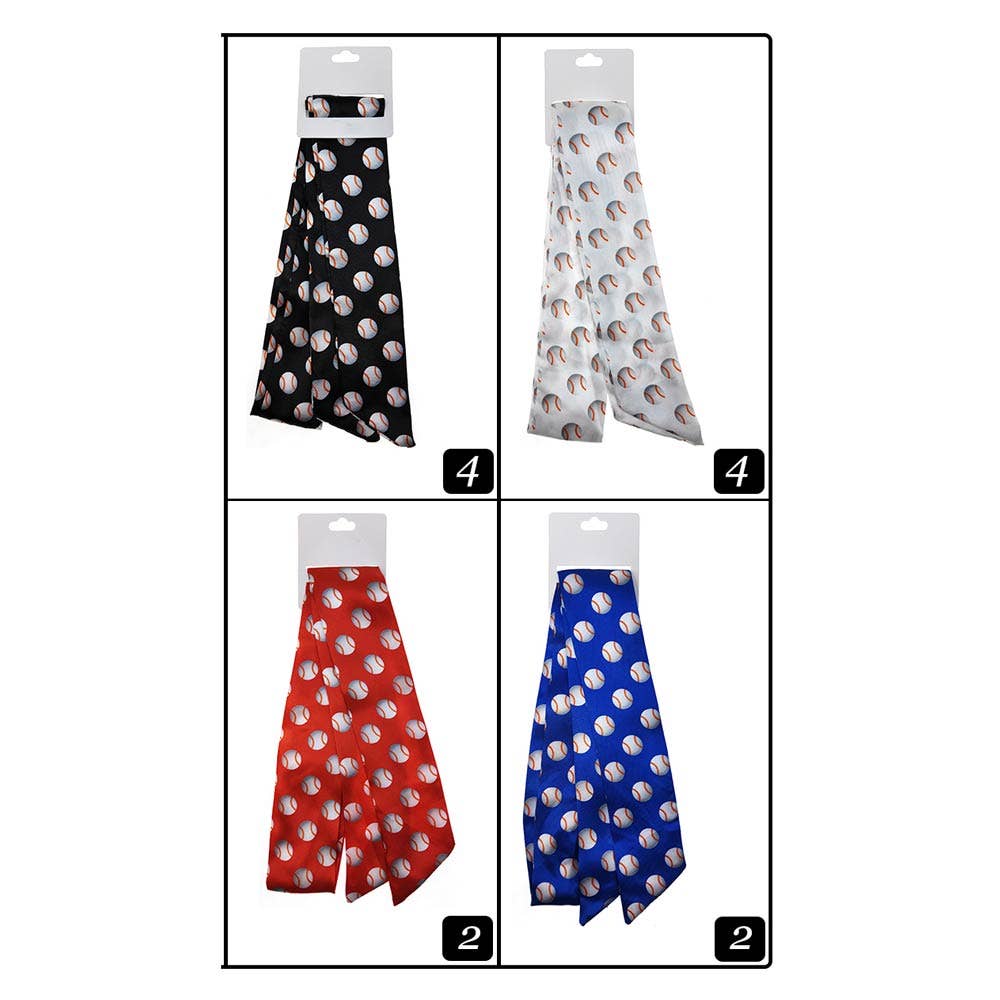 Baseball Pattern Print Twilly Scarves