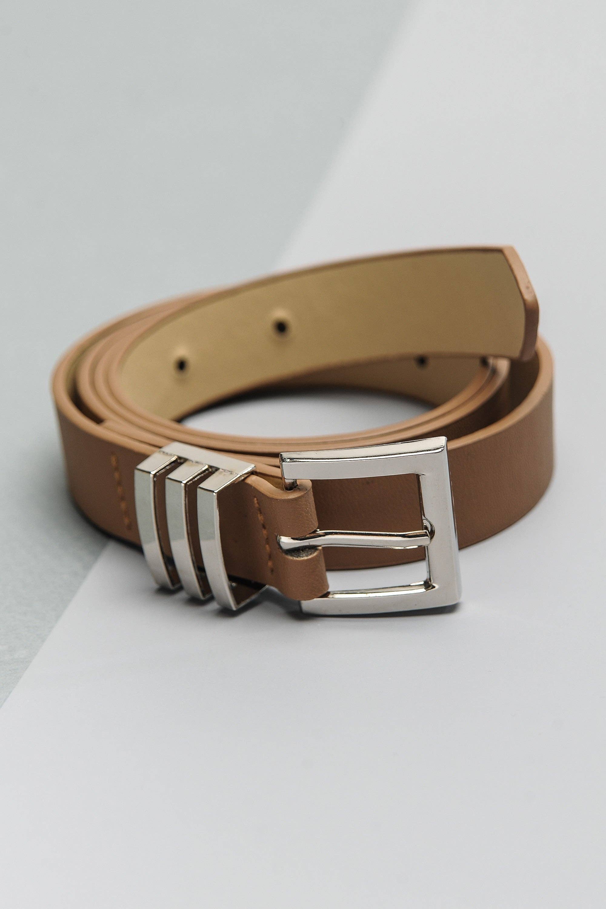 SQUARE BUCKLE LEATHER BELT