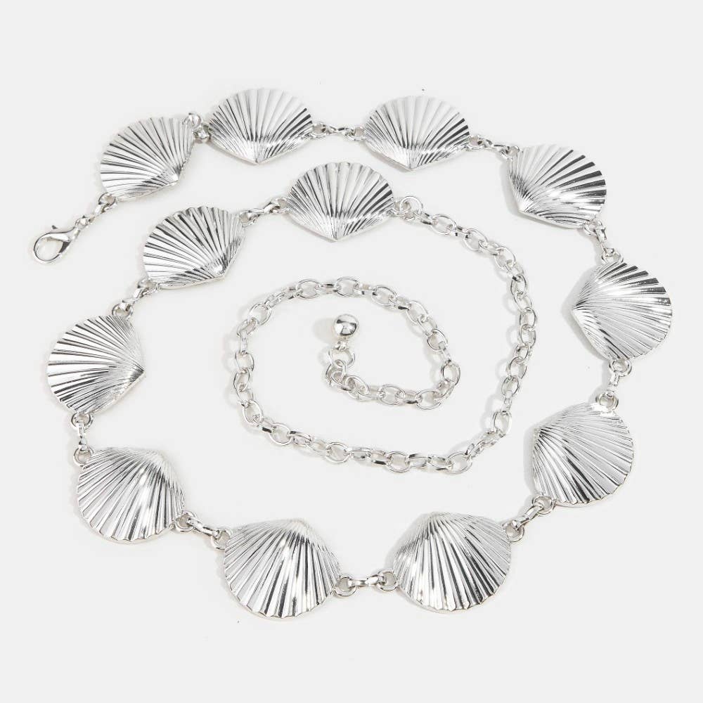 Silver Seashell Link Chain Belt
