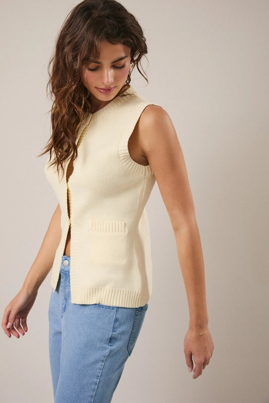 BUTTON DOWN KNIT VEST