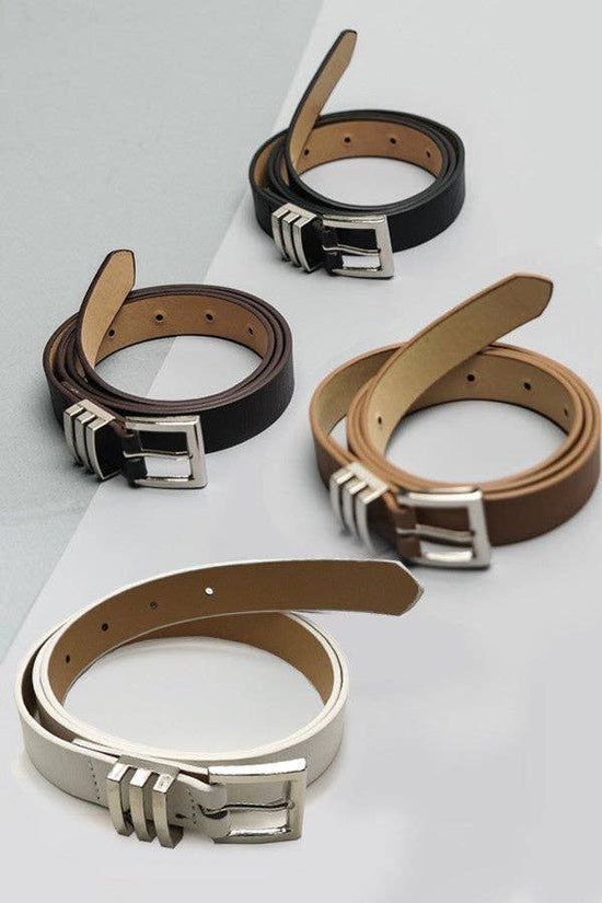 SQUARE BUCKLE LEATHER BELT