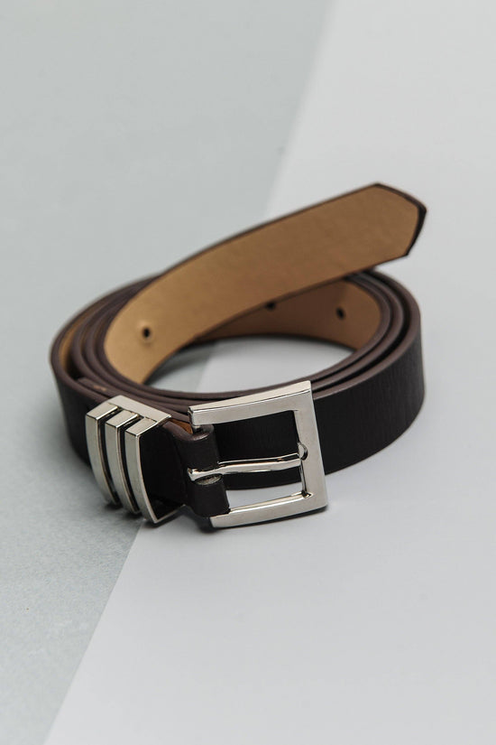 SQUARE BUCKLE LEATHER BELT