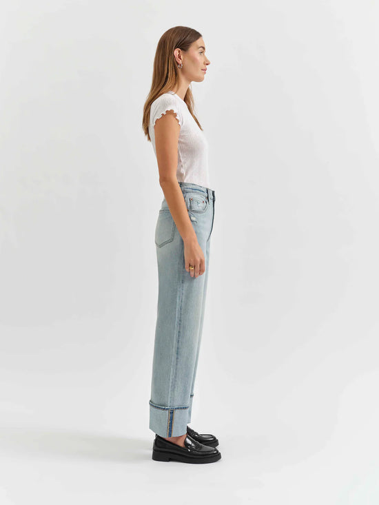 EASTSIDE HIGH RISE LOOSE CUFF HEM DENIM
