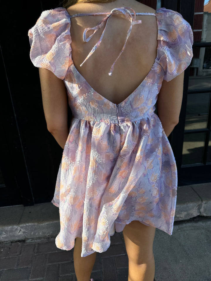 FLORAL PUFF SLEEVE BABYDOLL DRESS