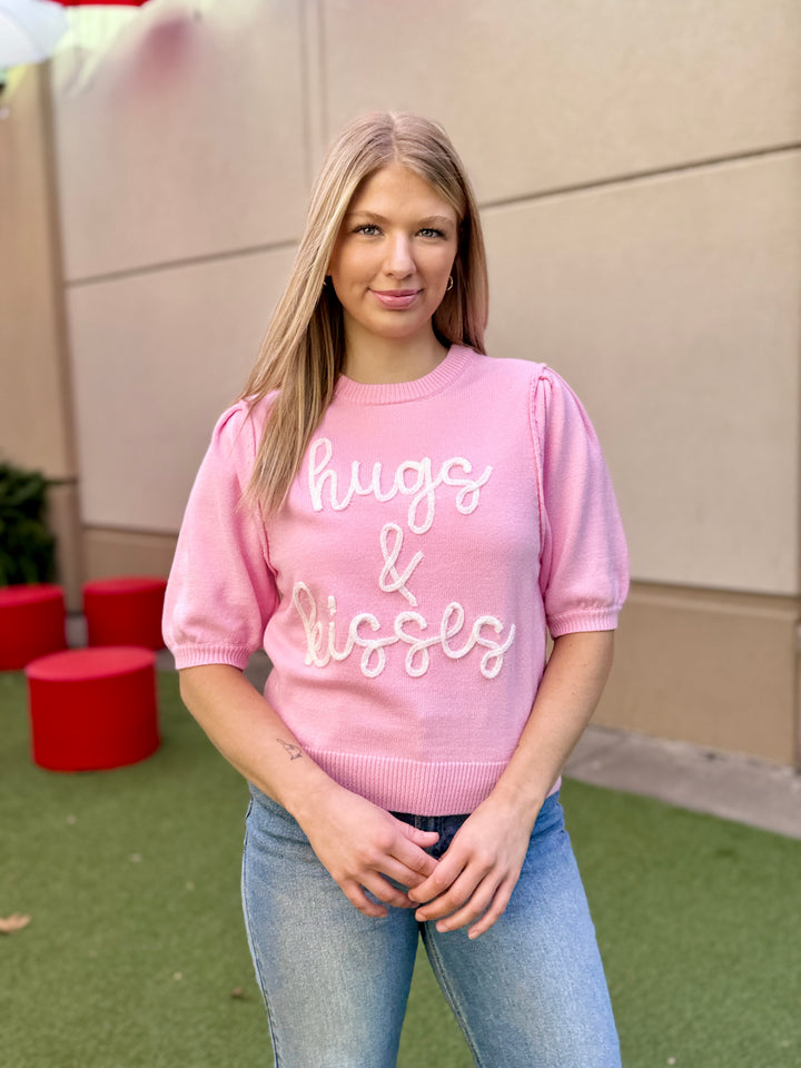 HUGS & KISSES SHORT SLEEVE SWEATER