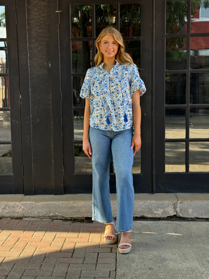 FLORAL SHORT SLEEVE TOP