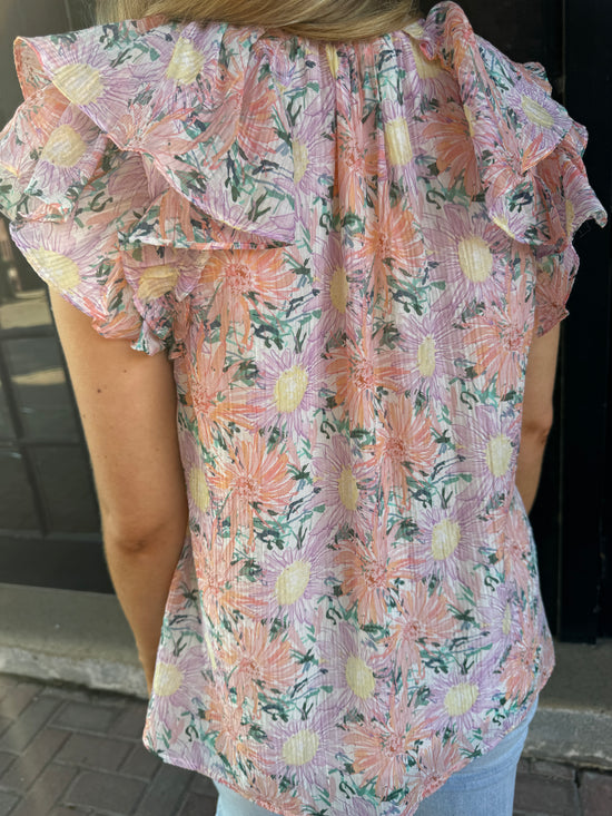 FLORAL RUFFLE TOP