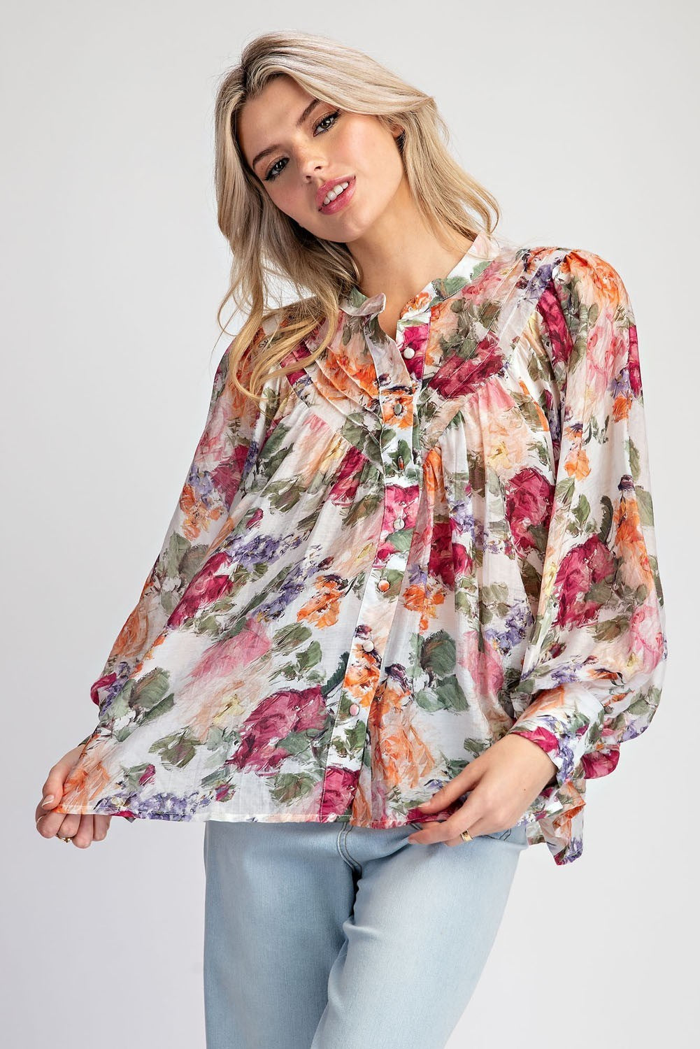 Vintage Floral Printed Blouse