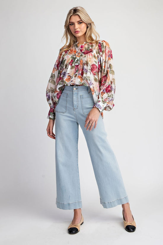 Vintage Floral Printed Blouse