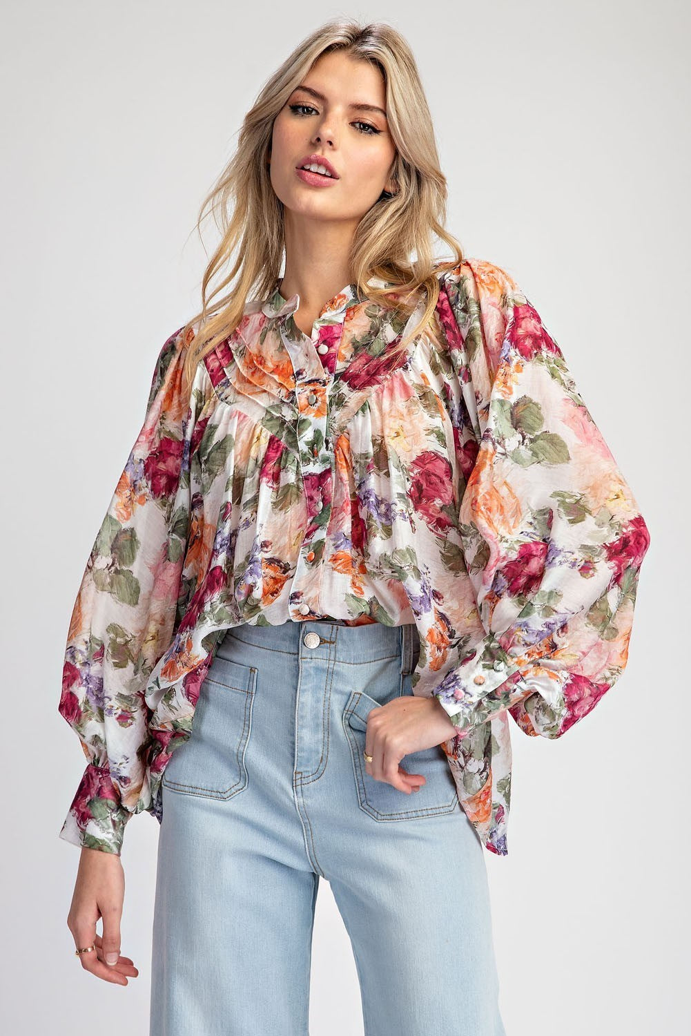 Vintage Floral Printed Blouse