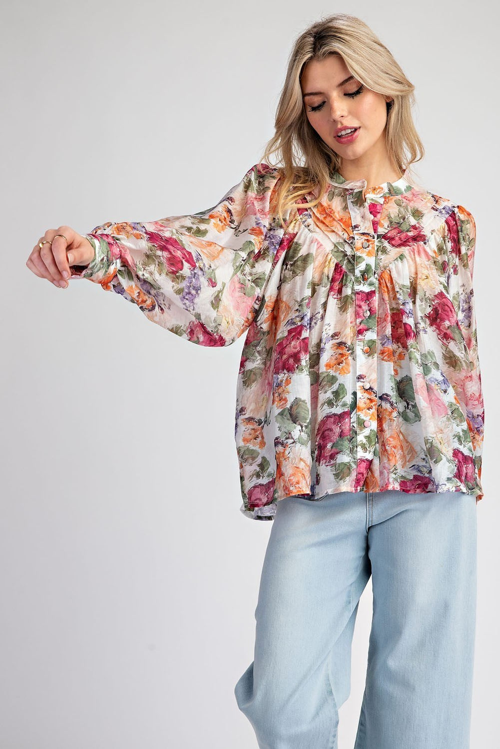 Vintage Floral Printed Blouse