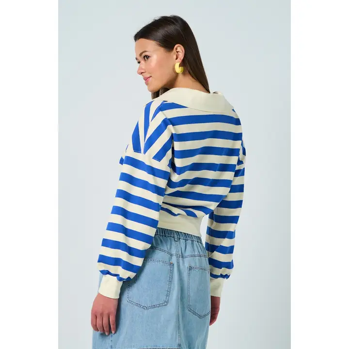 COLLARED TERRY KNIT TOP