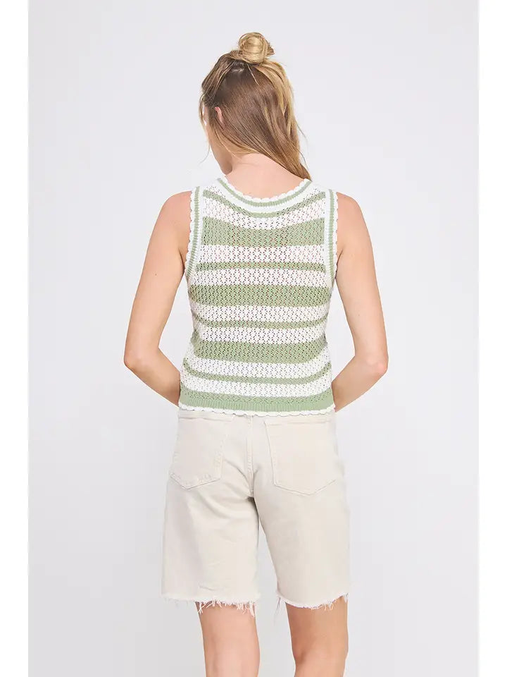CROCHET TANK W/ SCALLOP EDGE