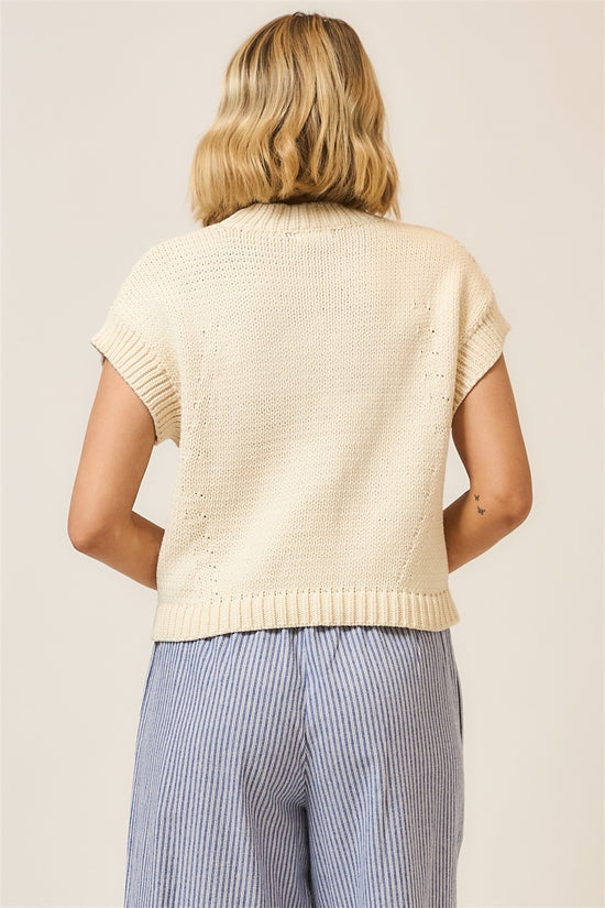 STRAWBERRY CAP SLEEVE SWEATER