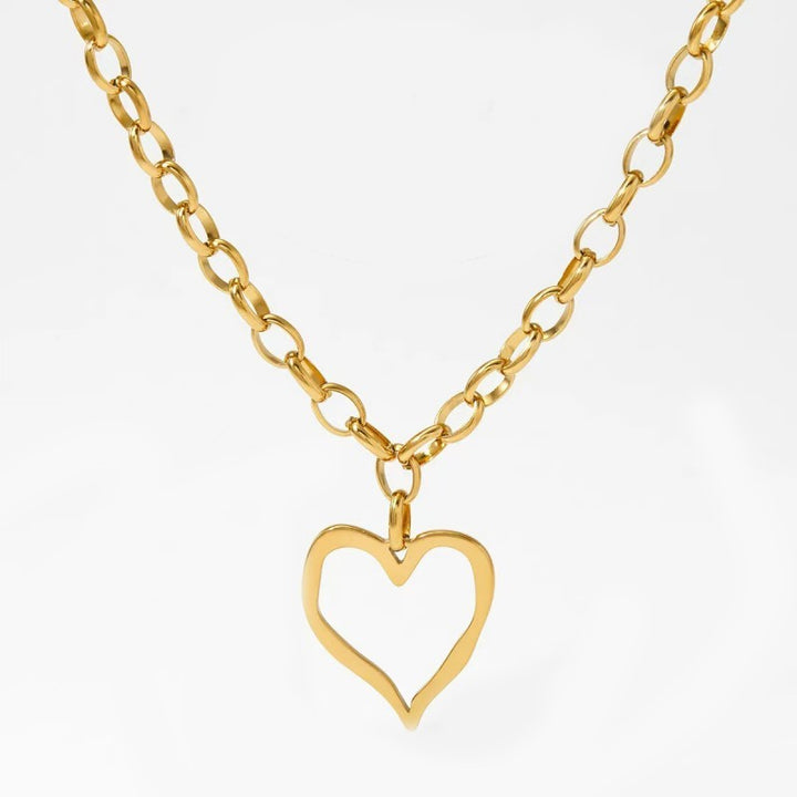 18K GOLD HEART NECKLACE