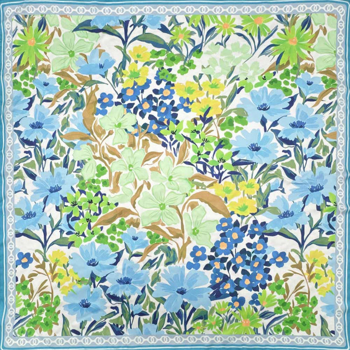 Vintage Botanical Floral Print Square Bandana Scarf