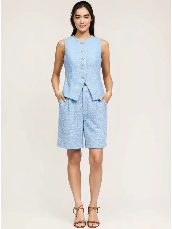 GOLD BUTTON TWEED VEST