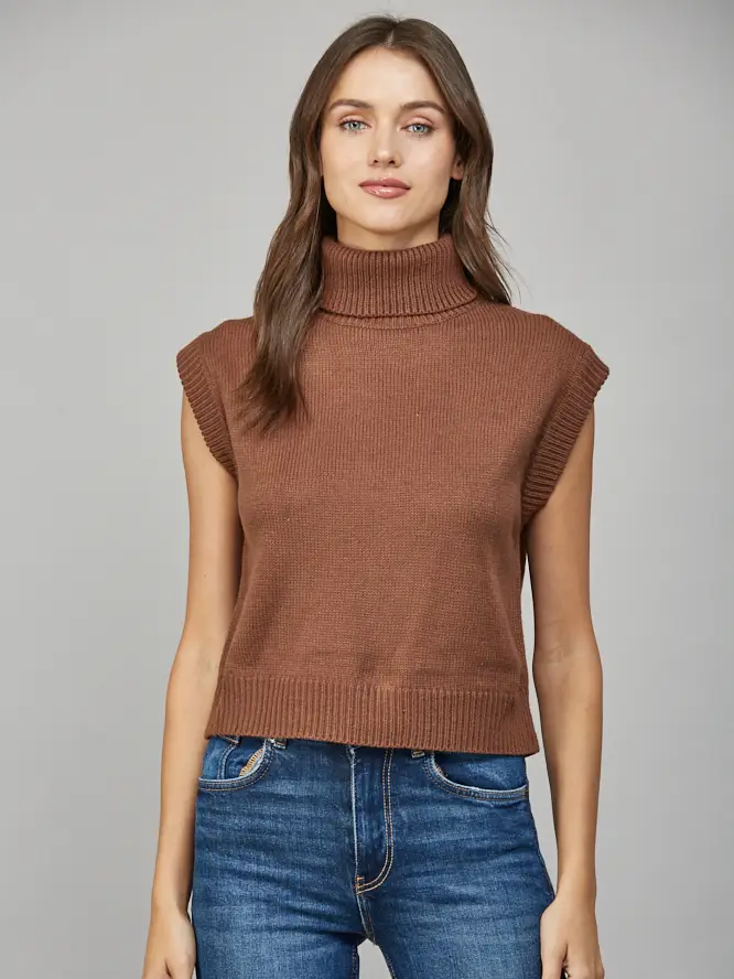 TURTLE NECK SWEATER VEST