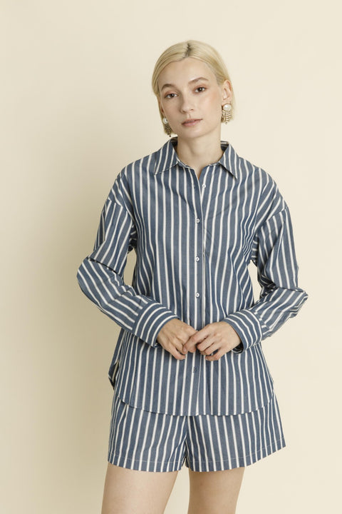 Striped Long Sleeve Button Up Shirt
