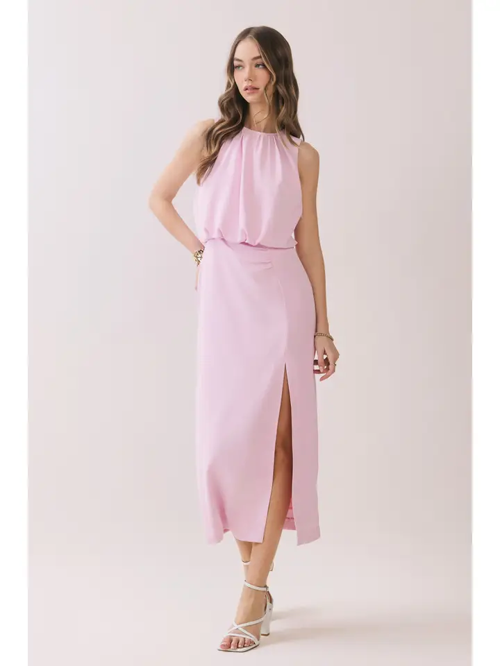 BLOUSON SLEEVELESS MIDI DRESS