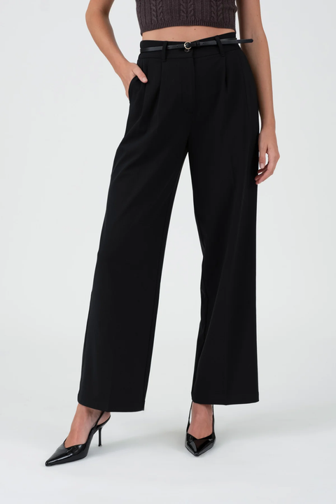 High-Waist Pleated Trousers