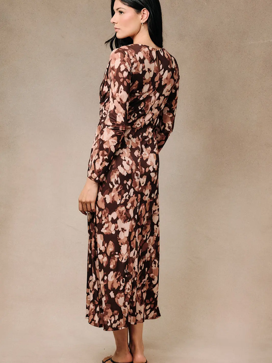 Floral Side-Knot Midi Dress