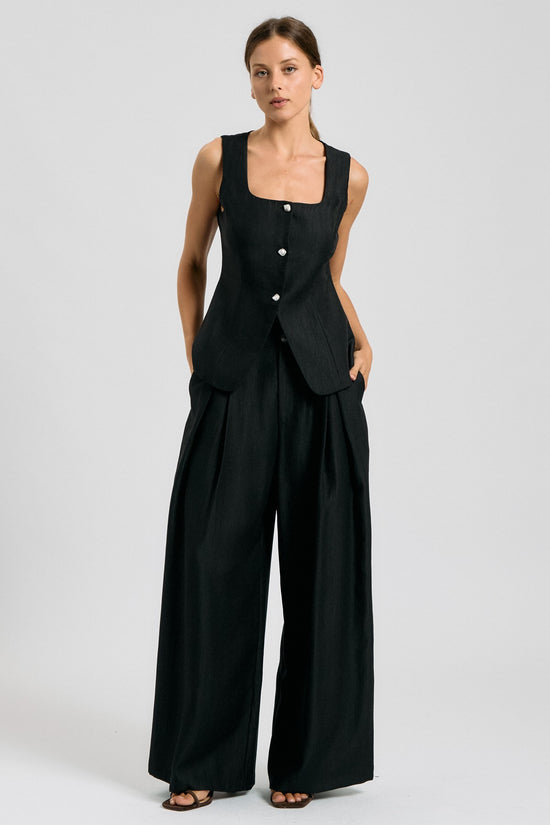 Pearl-Button Tailored Vest