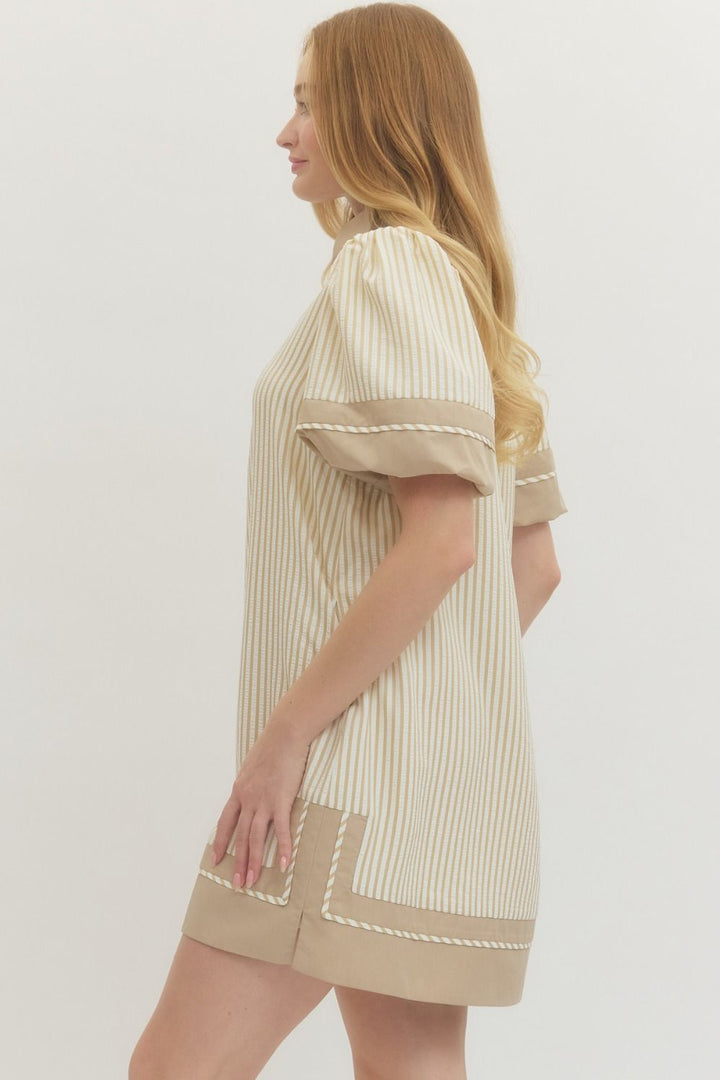 STRIPED COLORBLOCK MINI DRESS