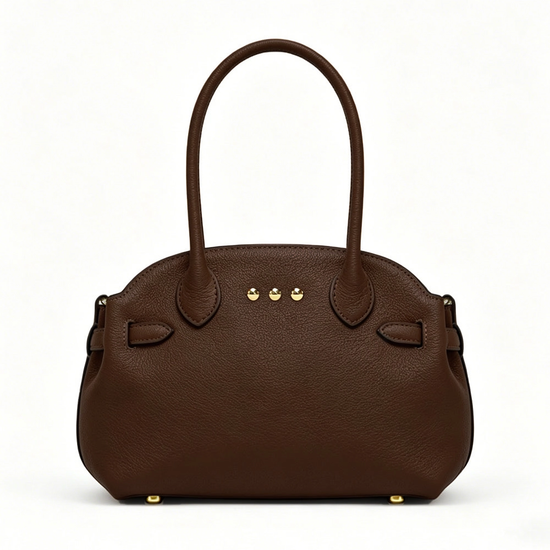 Veronica small tote in brown with rounded top handles